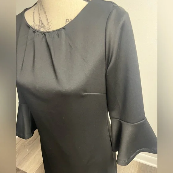 Black Dress with Mock Neck & Bell Sleeves! - Picture 6 of 15